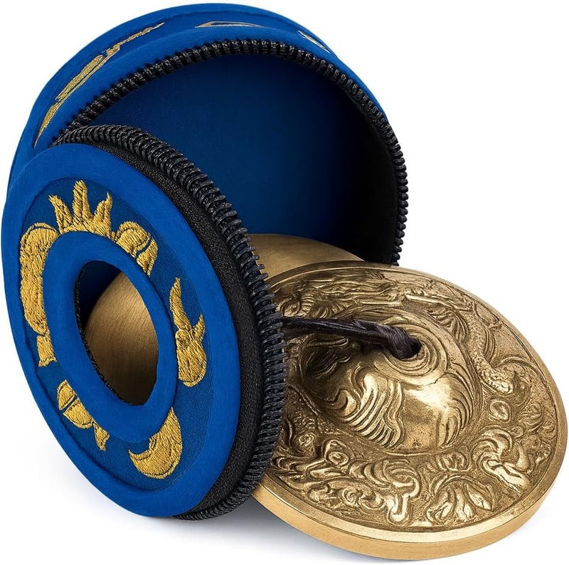 Tibetan Tingsha Cymbal Bells with Case – 6.5cm Handcrafted in Nepal – Perfect for Sound Healing, Meditation, and Mindfulness (Dragon)